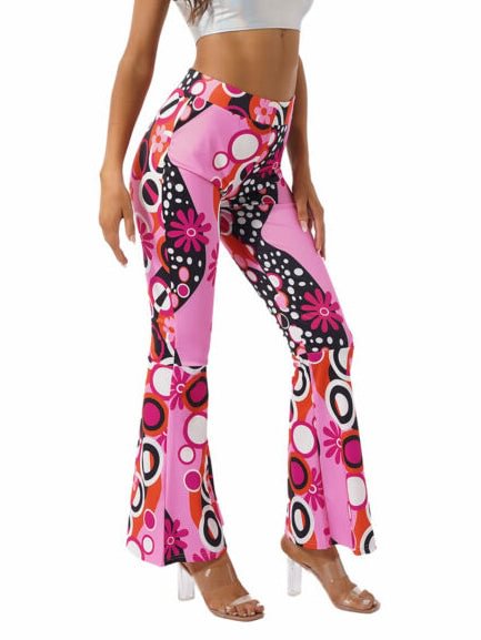 Fashion printed hip-hop bell bottoms plus head wear