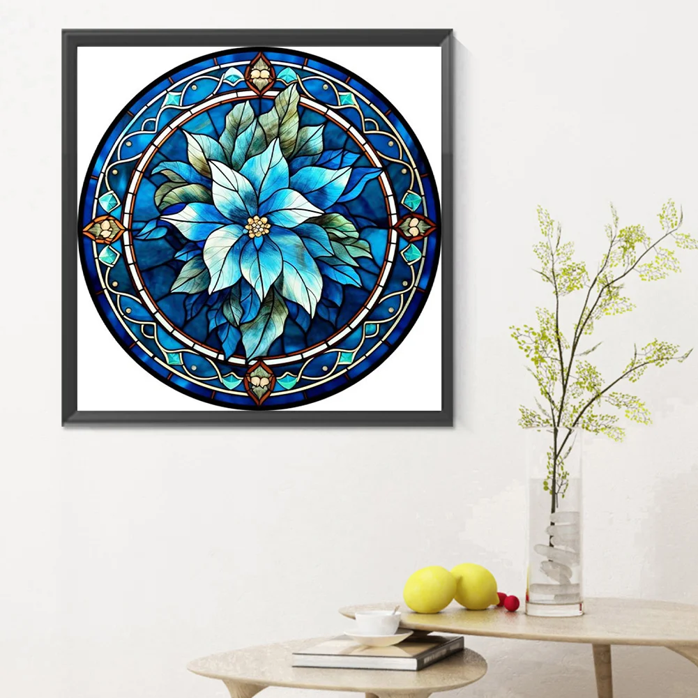 Diamond Painting - Full Round Drill - Stained Glass Flower(Canvas|30*30cm)