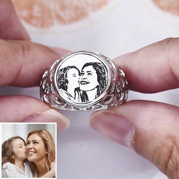 Custom Photo Engraved Ring