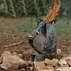 Folding Firewood Stove Stainless Steel BBQ Rocket Stove for Traveling BBQ Picnic
