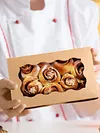 30 Pack Kraft Bakery Box with Clear Window Cookie Box Pastry Box for Gift Giving