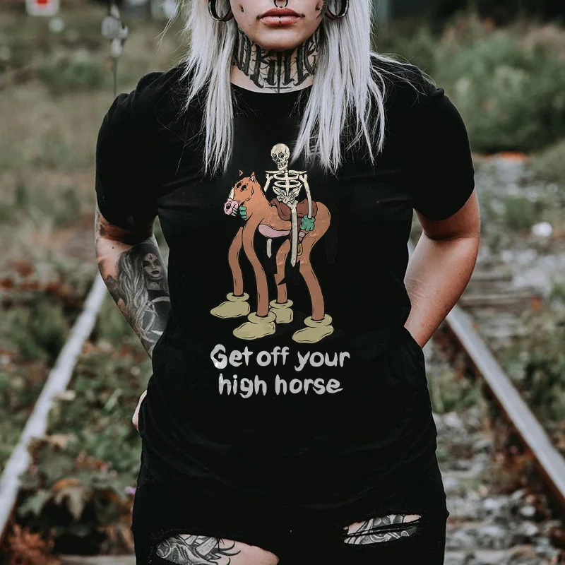 Go Off Your High Horse Printed Women's T-shirt -  