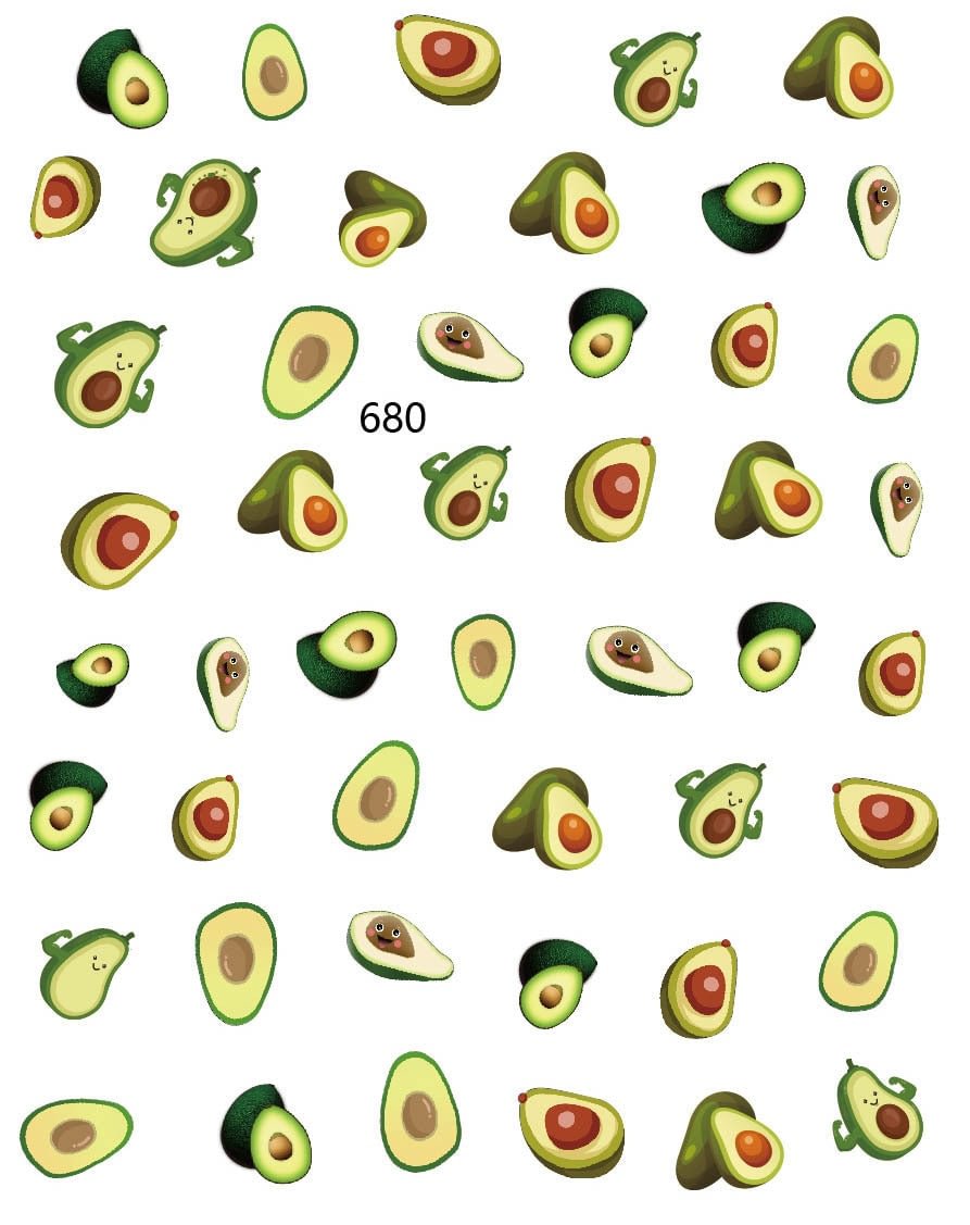 Summer Fruit Nail Decals Fruit Cherry Avocado Watermelon  Pineapple Strawberry Designs Nail Stickers Slider Decoration Manicures