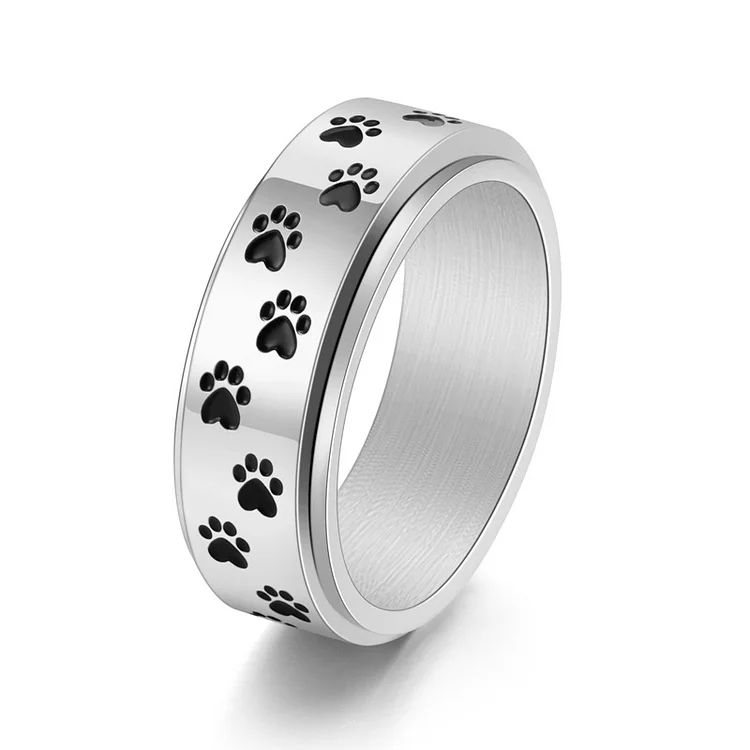 Pet Paw Spinner Ring Pet Memorial Ring