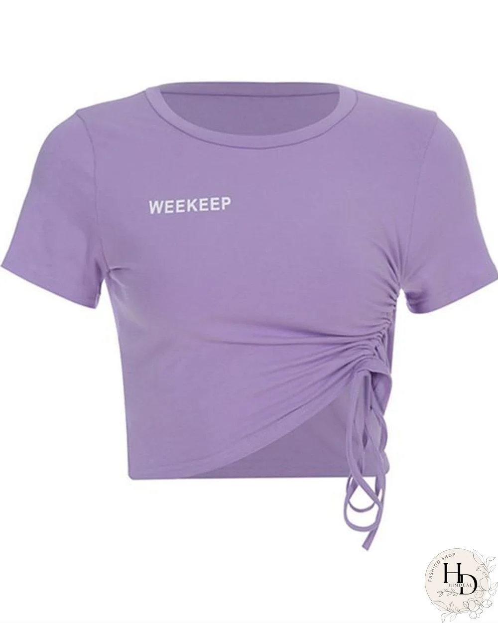 Women's Letter Print Short Sleeve Short T-Shirt