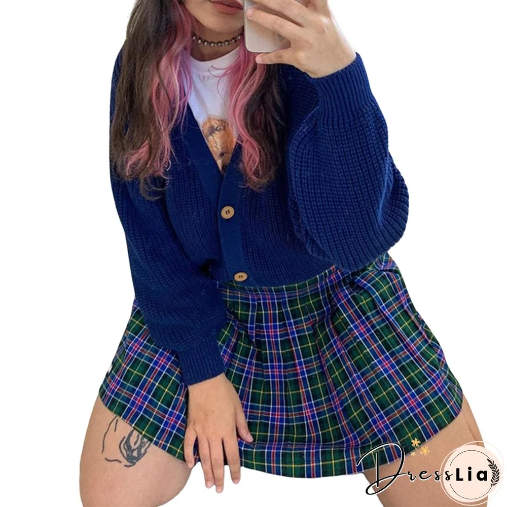 New Sweater Autumn White Knitted Cardigan Cute Bear Pattern Coat Sweater Female Clothes V Neck Button Tops