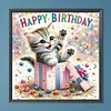Diamond Painting-5D Full Round Drill Happy Cat(40*40 CM)