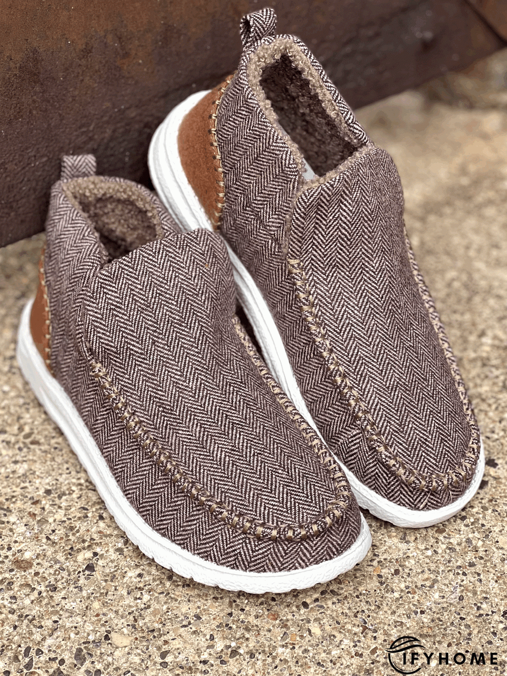 Womens's Warm Lined Slip On Canvas Shoes | IFYHOME