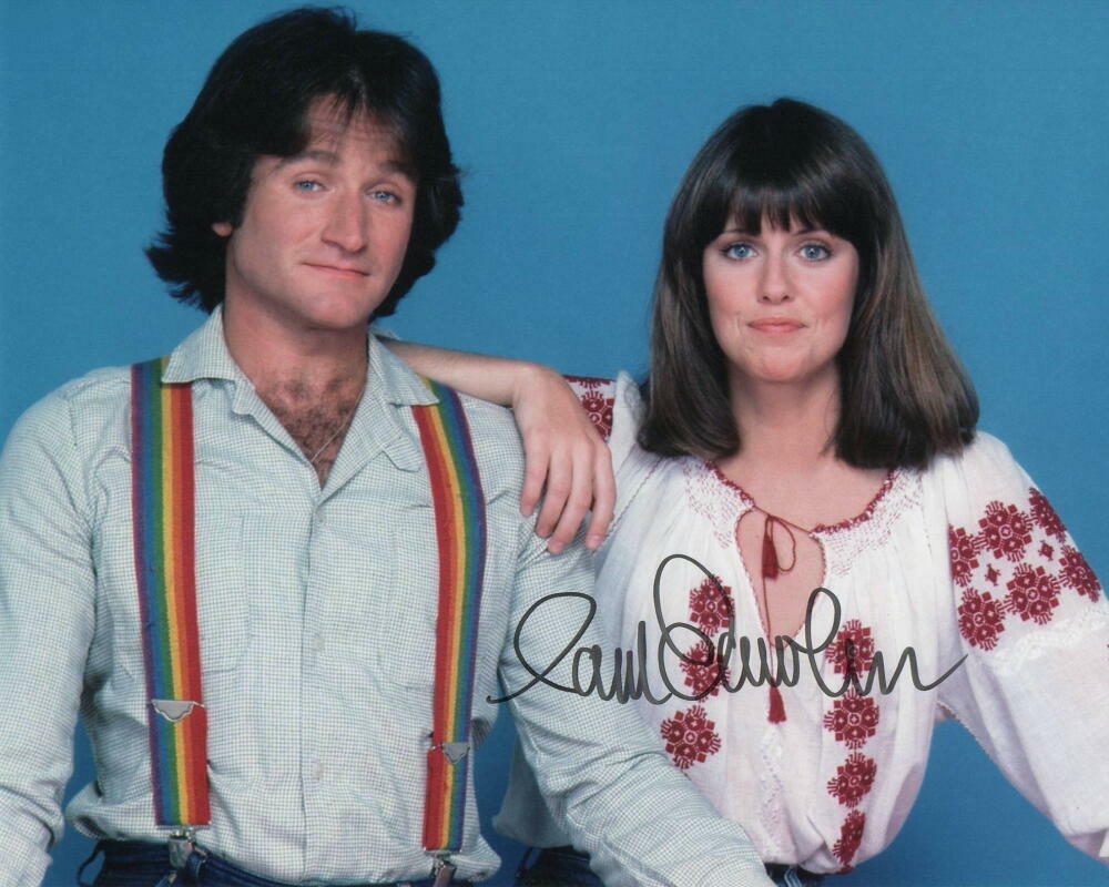 PAM DAWBER SIGNED AUTOGRAPH 8X10 Photo Poster painting - MORK & MINDY STAR W/ ROBIN WILLIAMS