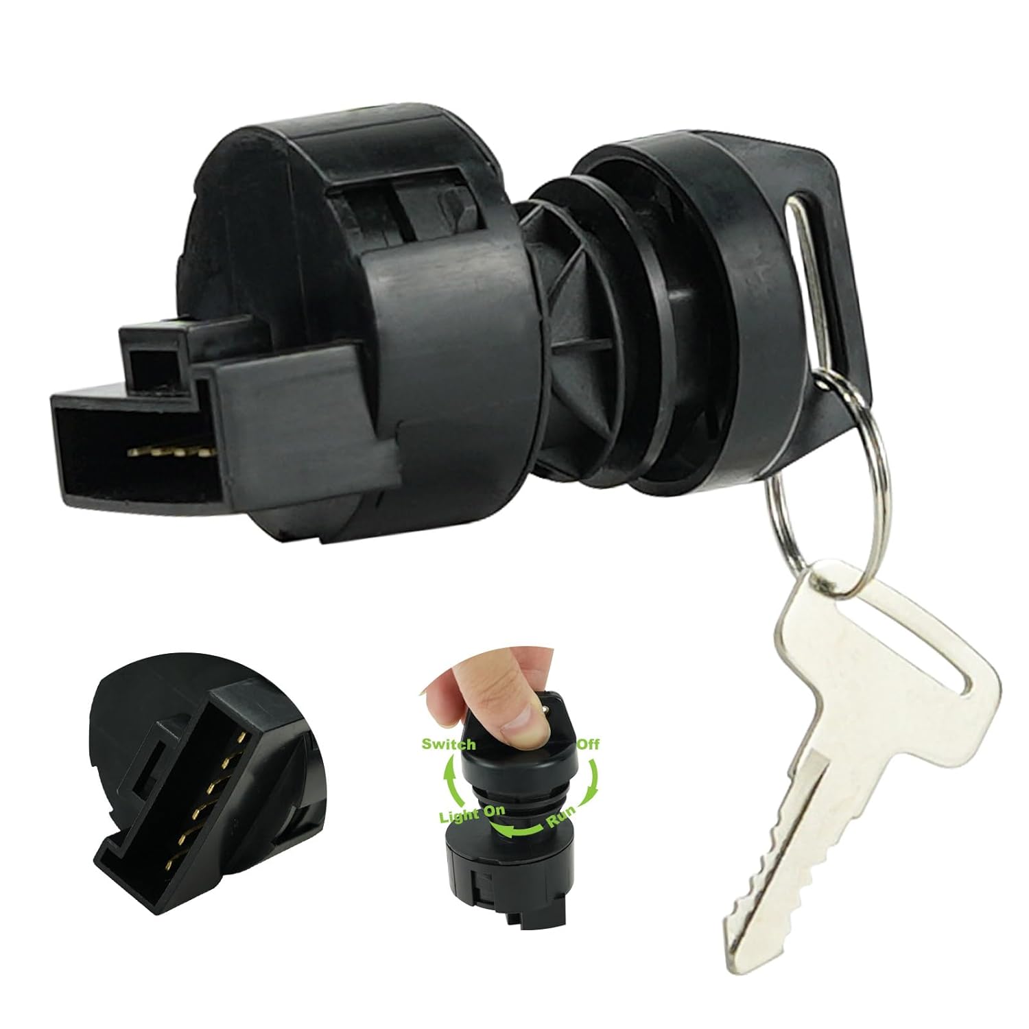 Ignition Key Switch 4012166 4011142 for Polaris Sportsman, ACE 325 570, Ranger 400 500 570 800, ETX, EV, RZR 570 900 - 4 Position 6 Pins