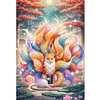 Bead Embroidery - Partial Printed 9CT Nine-tailed Fox Cross Stitch Kit(76x54 CM)