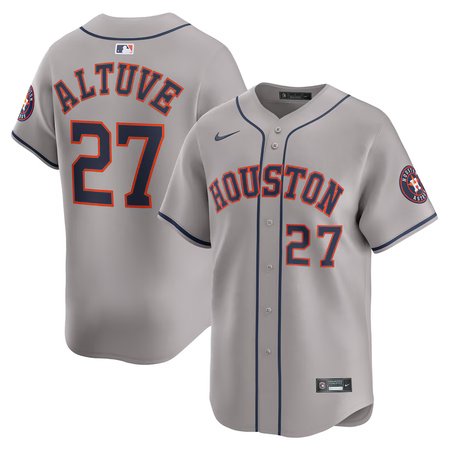 Men's Houston Astros #27 Jose Altuve  Gray Road Limited Player Jersey