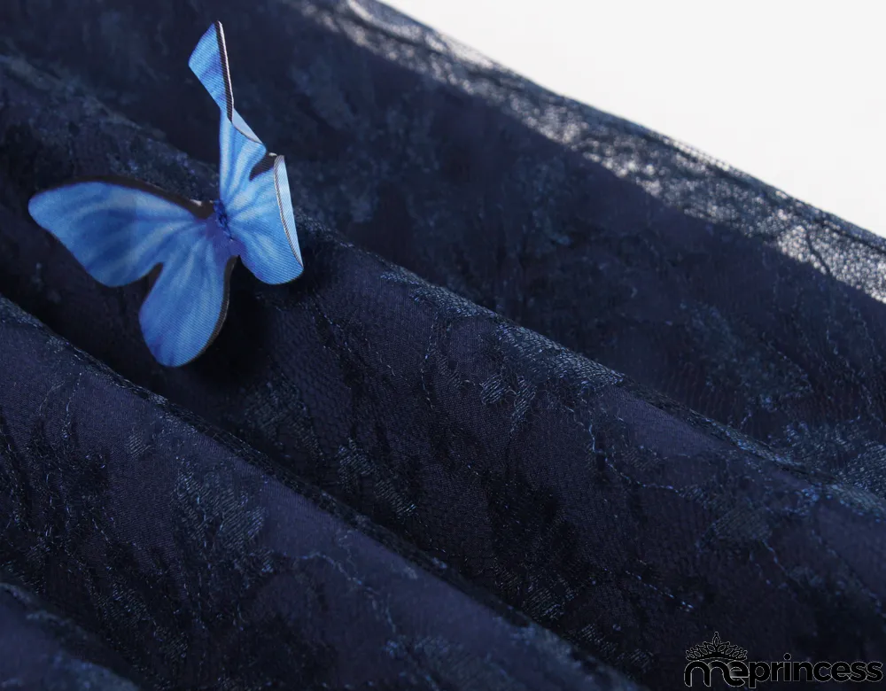 Women Double Layer Pansy Mesh Skirt