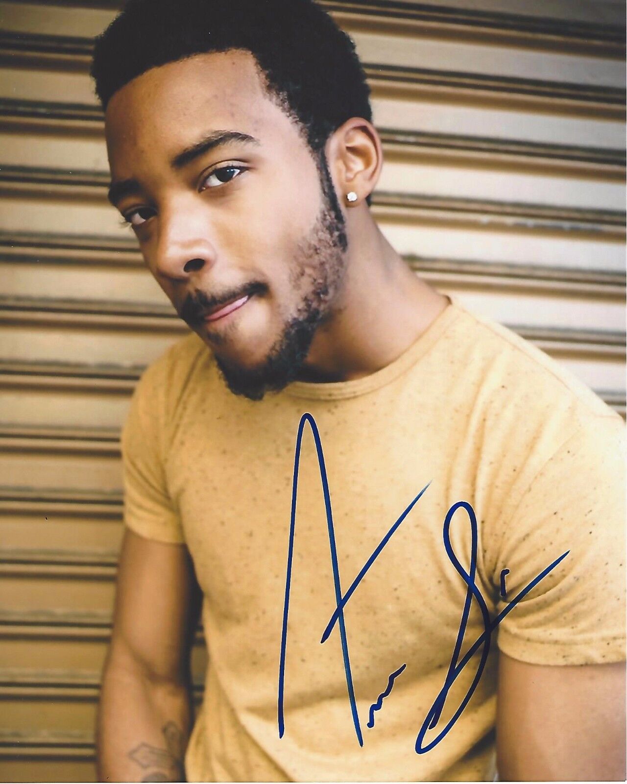 ACTOR ALGEE SMITH SIGNED 'DETROIT' MOVIE 8x10 Photo Poster painting COA LARRY NEW EDITION STORY