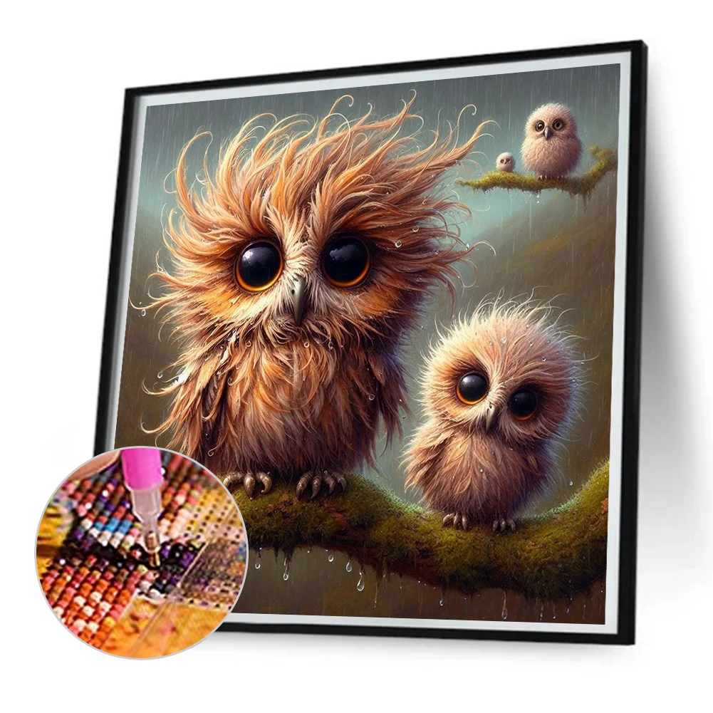 Diamond Painting - Full Square Drill - Owl(Canvas|35*35cm)