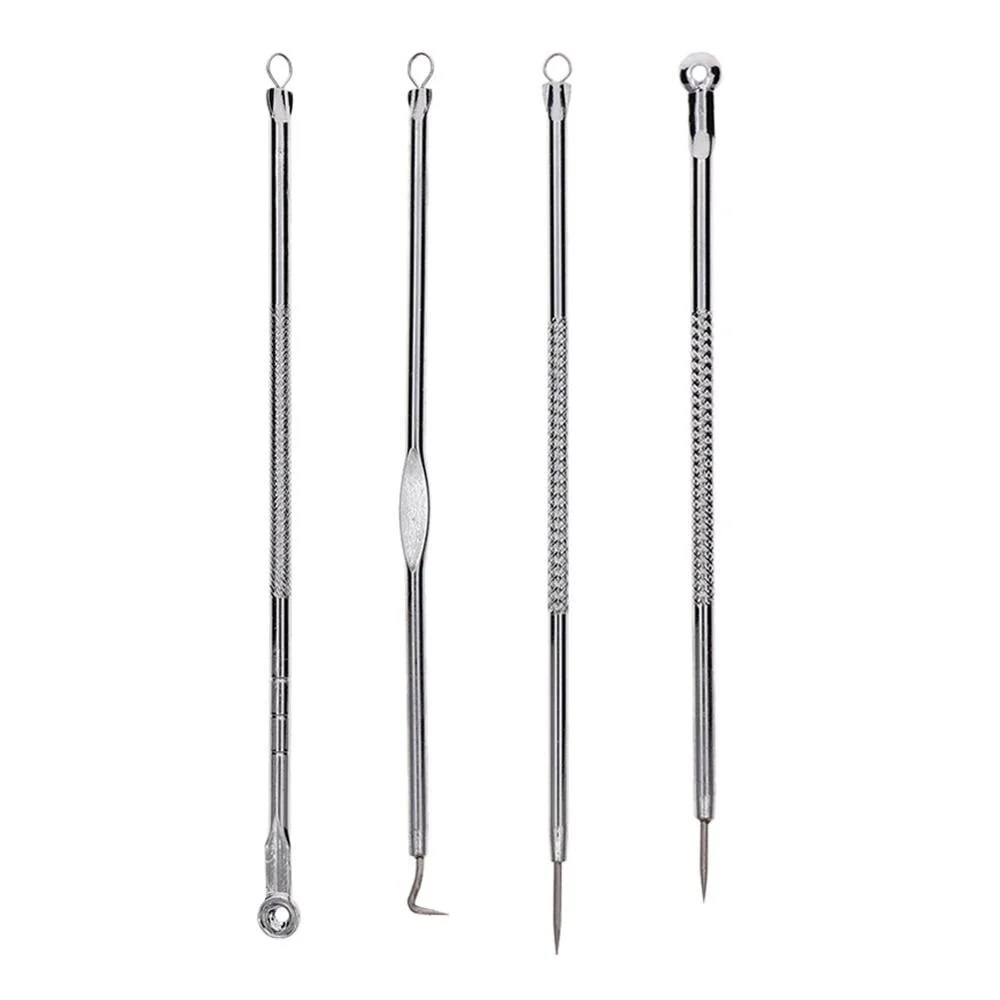 4pcs/set Blackhead Comedone Acne Pimple Belmish Extractor Vacuum Blackhead Remover Tool Spoon for Face Skin Care Tool