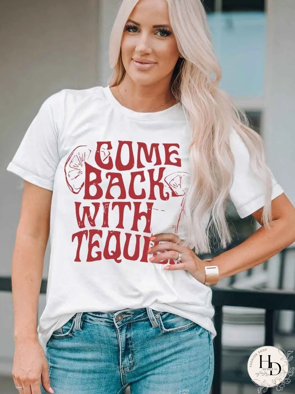 White Tequila Lover's Graphic T Shirt