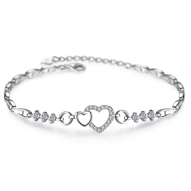 For Daughter - S925 Always Keep Me in Your Heart for You are Always in Mine Heart Bracelet