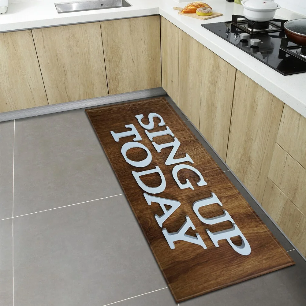 Nordic Kitchen Floor Mat Home Entrance Doormat Bedroom Living Room Decoration Long Carpet Hallway Balcony Bathroom Anti-Slip Rug