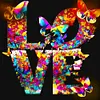 4PCS Diamond Painting -DIY Round Drill Love Butterfly Flower