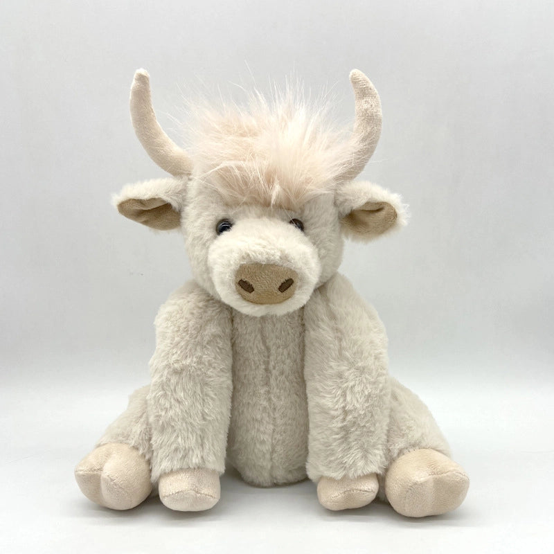Highland Cow Simulation Scottish Highland Cattle Joint Activities Plush Doll Long Hair Vocal Yak