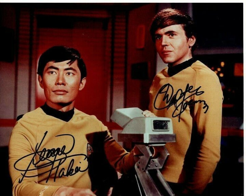 Walter koenig and george takei signed autographed star trek Photo Poster painting