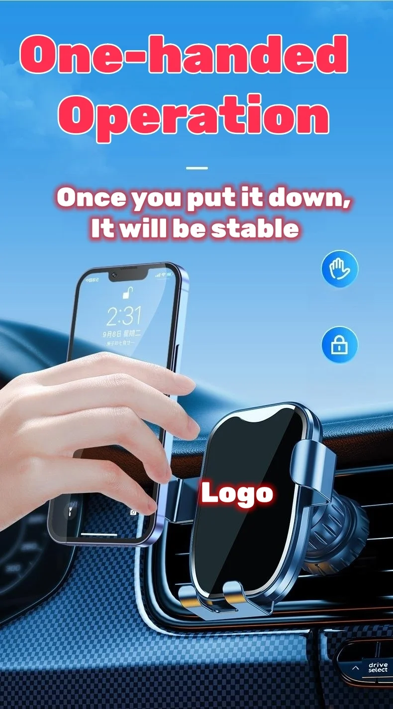 Car air outlet gravity shockproof navigation bracket