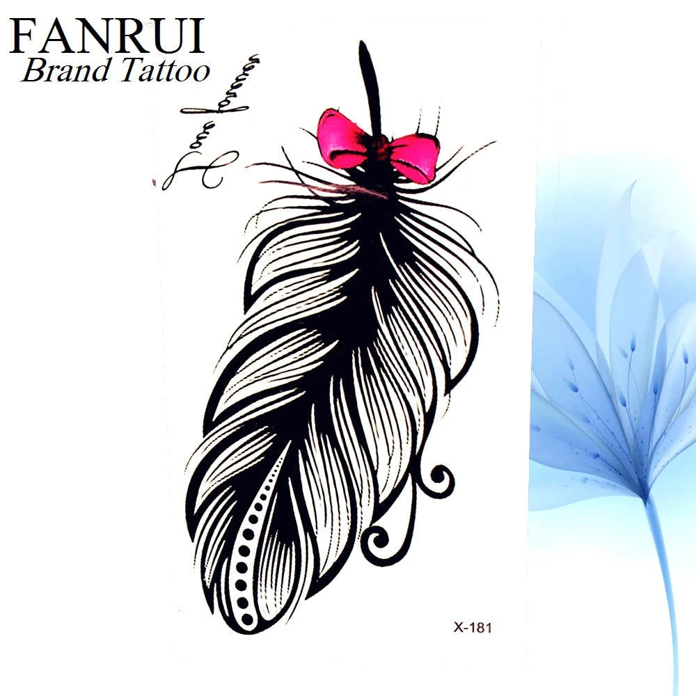 Summer Style Watercolor Feather Bird Temporary Tattoo Women Tribal Henna Fake Tattoo Men Body Arm Art Drawing 3D Tatto Stickers