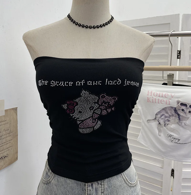 Nigikala Nigikala Diamond Tector Tset Coat Outside Wearing Bra Mat Babes Wrapped Bra Short Open Umbilly Printed Vest 8031