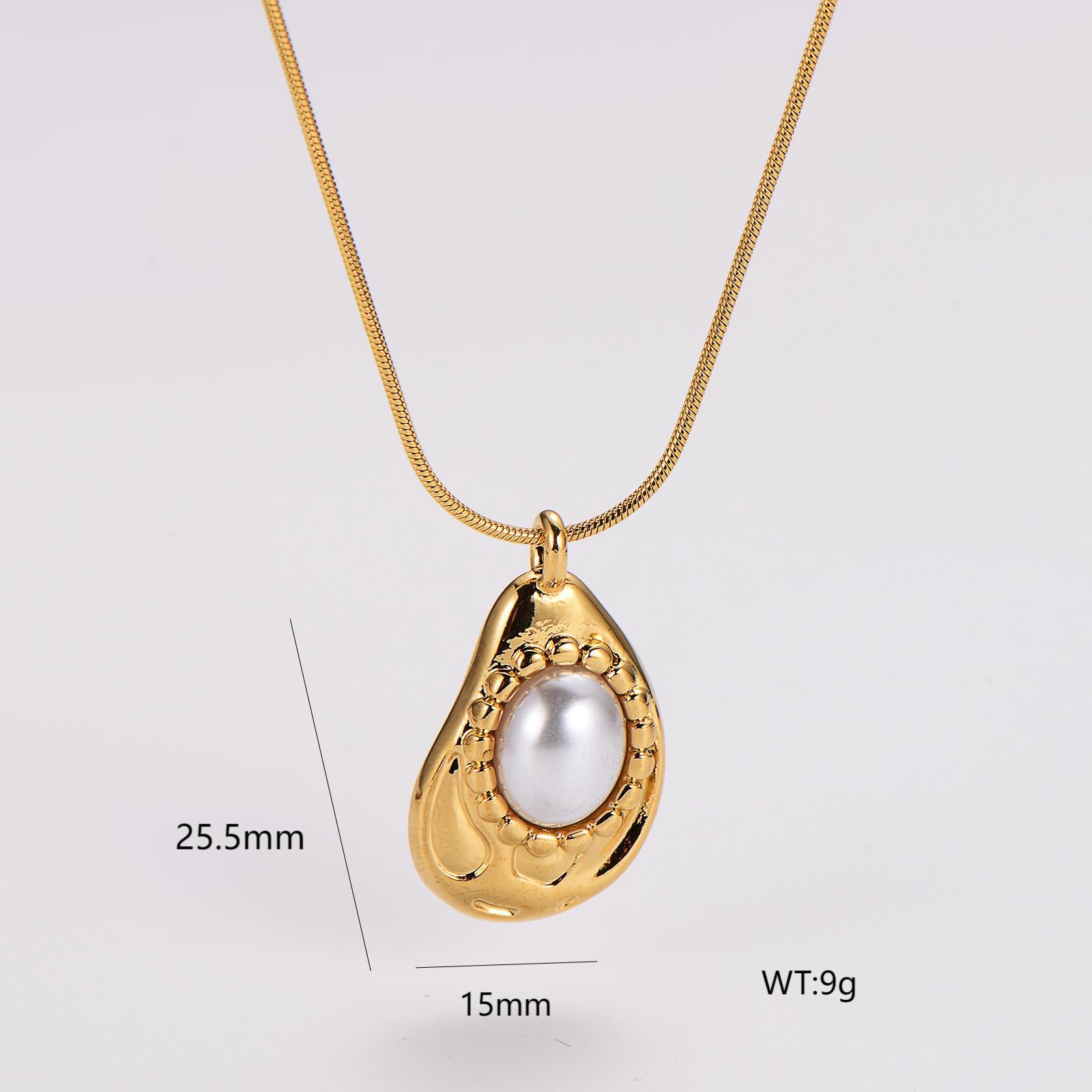 Aml French Retro Fashion Geometric Love Necklace Female Stainless Steel Style Clavicle Chain