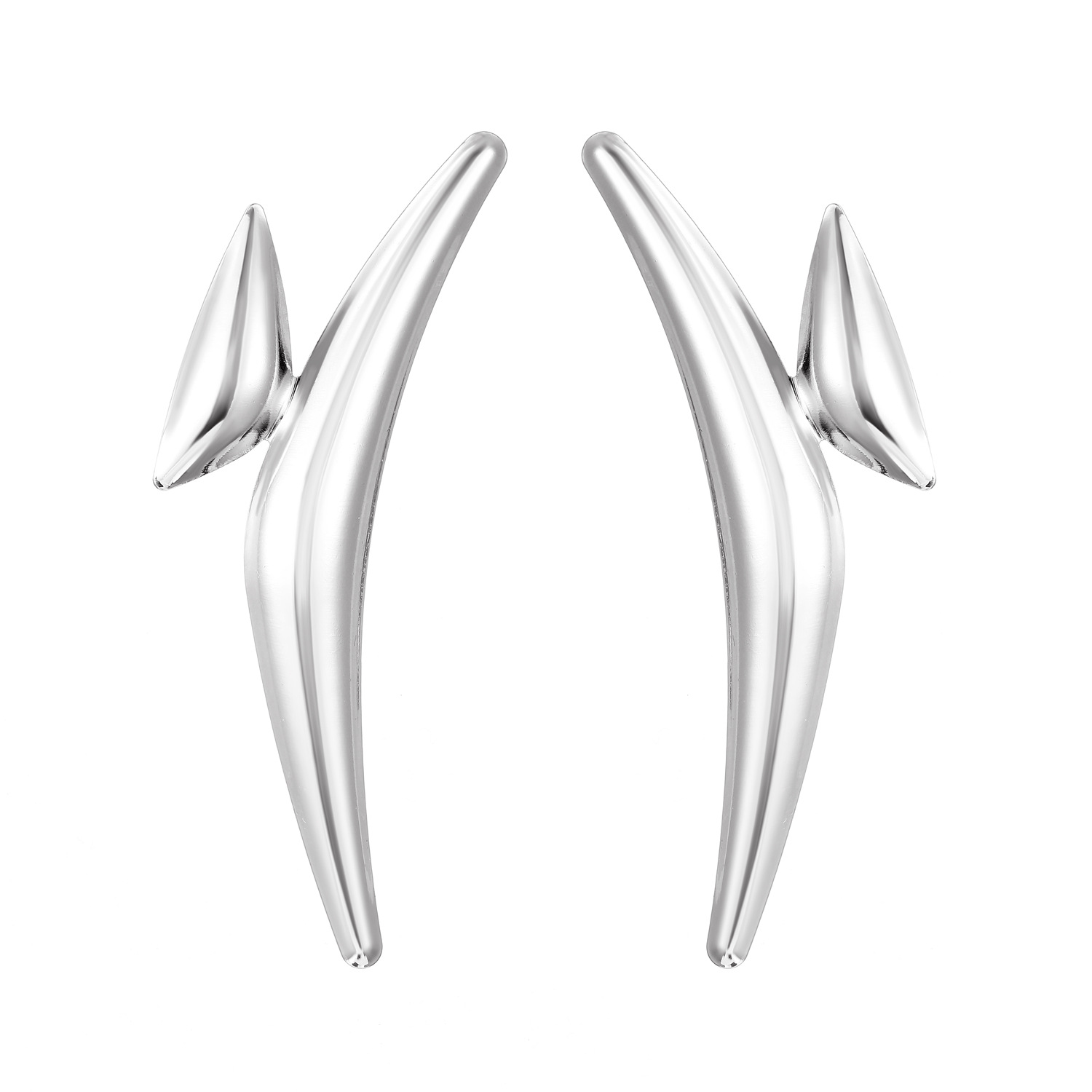 Exaggerated Geometric Triangle Gold-Plated Earrings