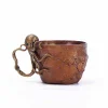 Retro copper cup octopus handle high-end luxury cup 175ml coffee cup hand-hammered creative ornaments