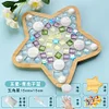 DIY Glass Mosaic Tiles Handmade Mixed Color Mosaic Kits with Wooden Coaster Kits