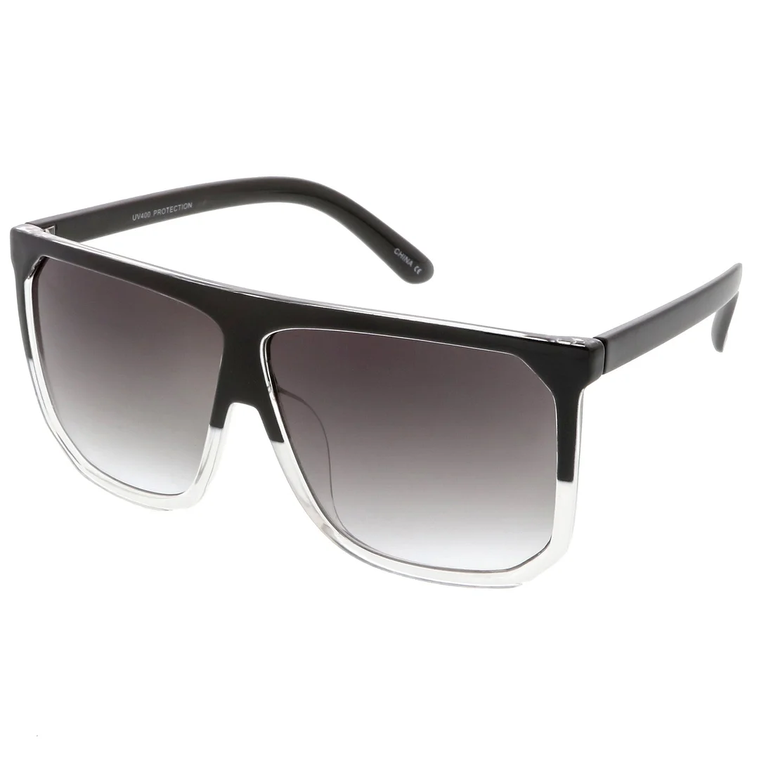 Oversize Two Toned Flat Top glasses With Square Lens 62mm