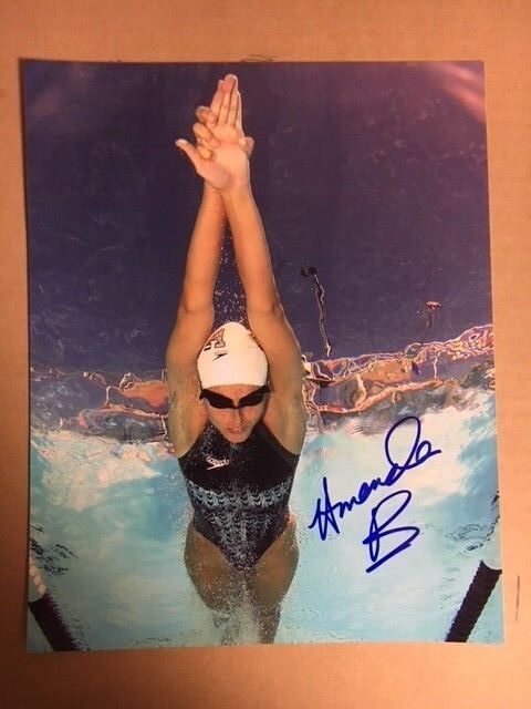 Amanda Beard Olympic Athlete Signed 8x10 Photo Poster painting Diving