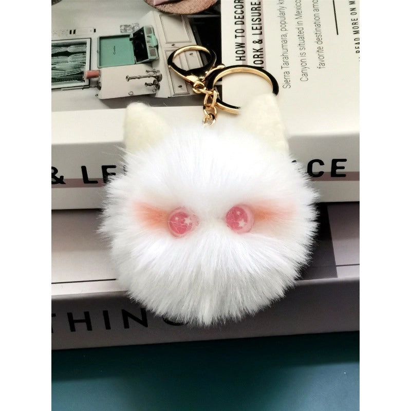 Plush Pendant Cat Keychain Blush Cat Ball Cartoon Hand-made Pendant Shake Tone Hot Doll Pendant