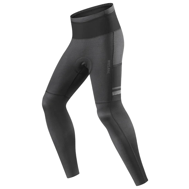 WOSAWE Fietsbroek voor heren, winter, fleece, thermisch, MTB