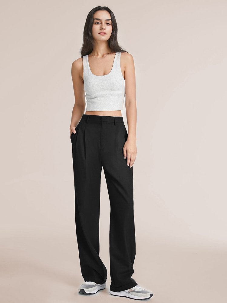 High Waist Tailored Wide Leg Pants 