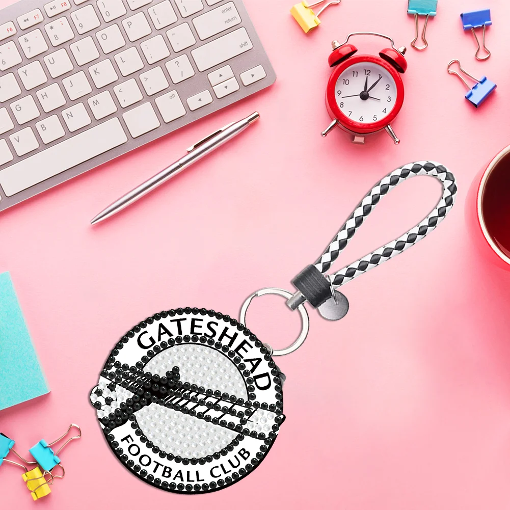 5D DIY Gateshead F.C. Double Sided Full Drill Keyring Diamond Keychains Pendant