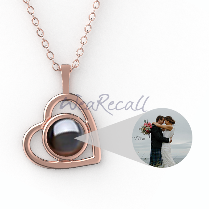 2023 Hot Projector Picture Custom Personalized Heart Photo Necklace wetirmss