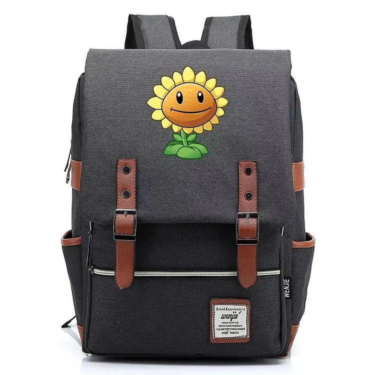 Mayoulove Game Plants VS Zombies Sunflower Canvas Travel Backpack School Book Bag-Mayoulove