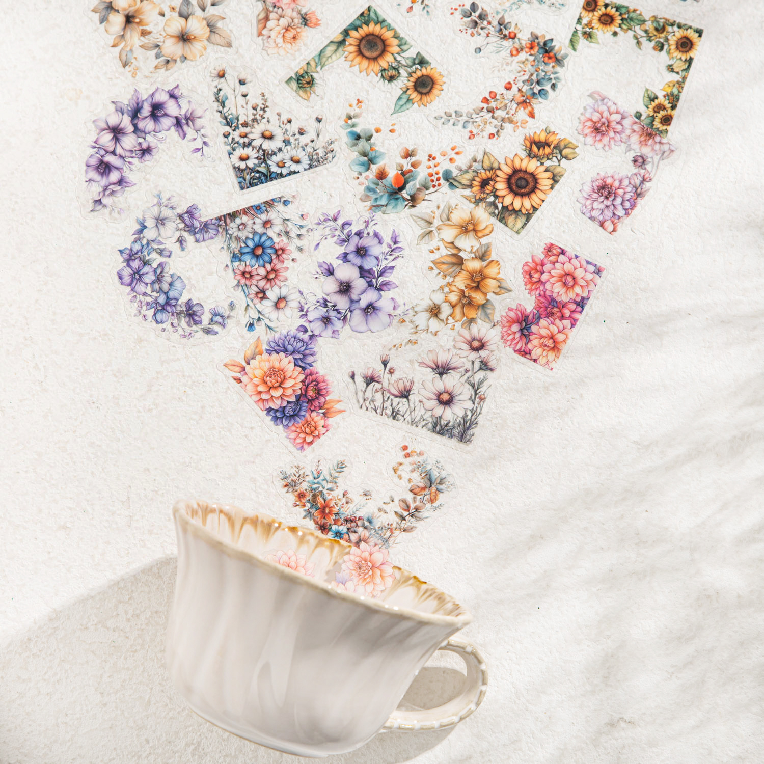 PET 스티커 - 플라워 코너 시리즈 빈티지 플로럴 조경