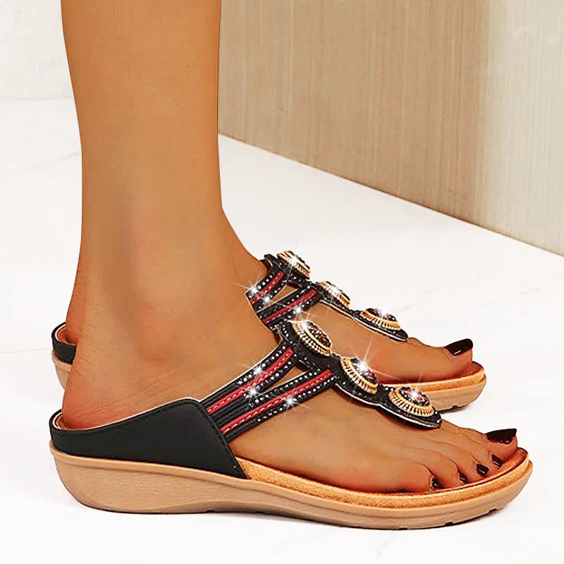 Ladies Orthopedic Jewel Flip Flops