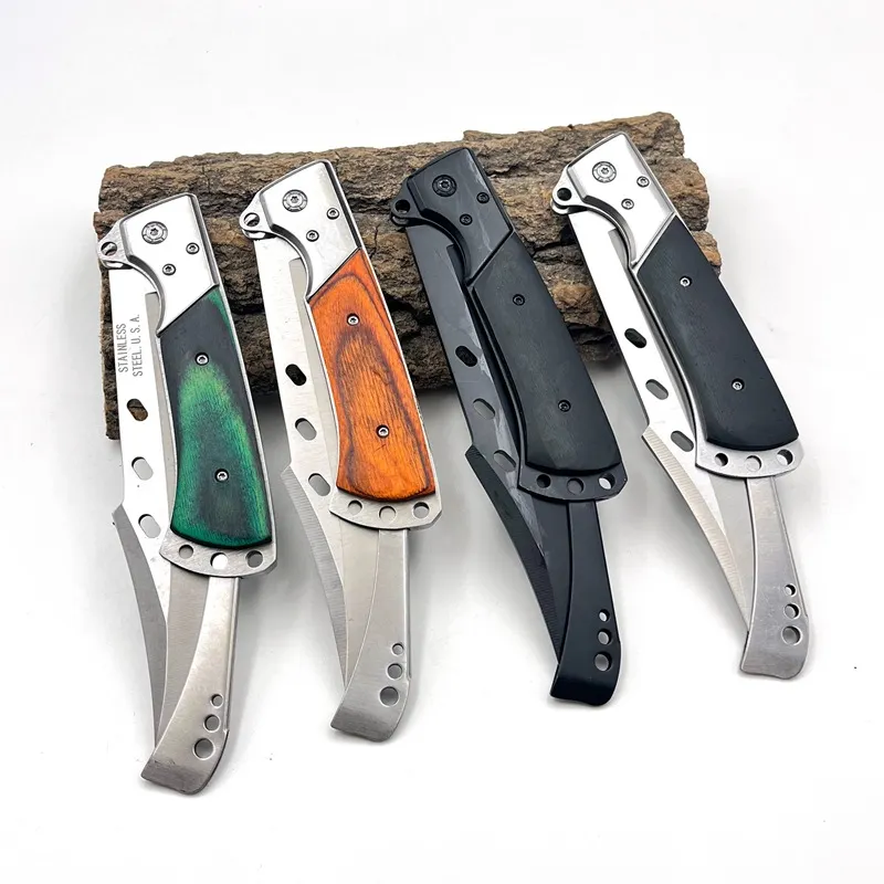 Yangjiang Outdoor Folding Knife Portable Self-Defense Knife Car Survival Knife Camping Tactical Colored Wood Mountaineering Dovetail Knife Wholesale