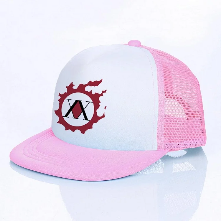 Harajuku Hunter X Hunter Mesh Baseball Cap Adjustable Streetwear Snapback Hats For Women Men Hip Hop Anime Flat Visor Caps YF138