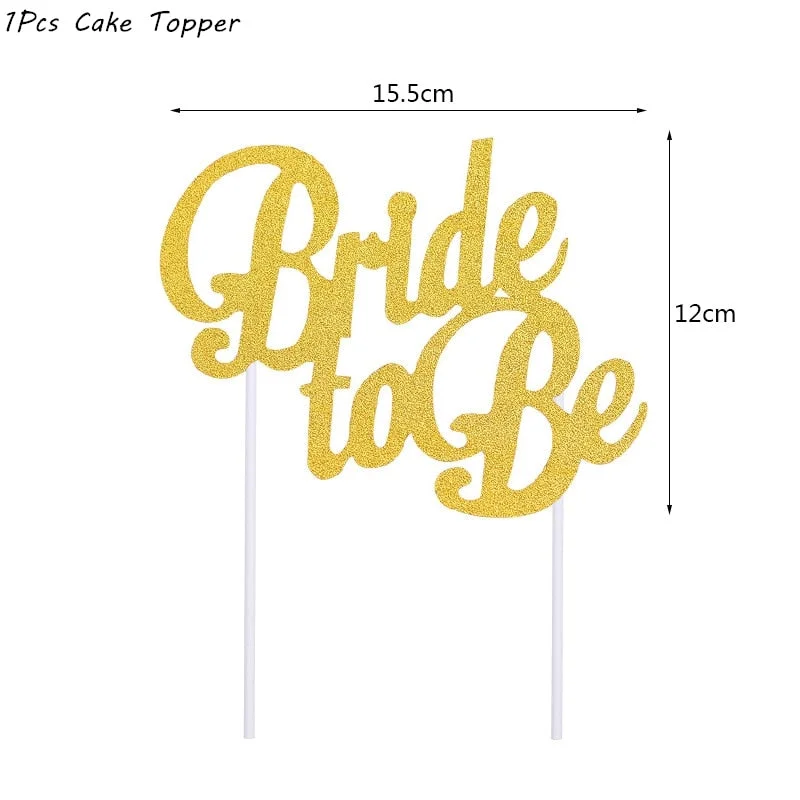 Bride To Be Theme Foil Balloon Cupcake Topper Sash Bachelorette Party Diamond Ring Foil Balloon Wedding Decoration Supplies