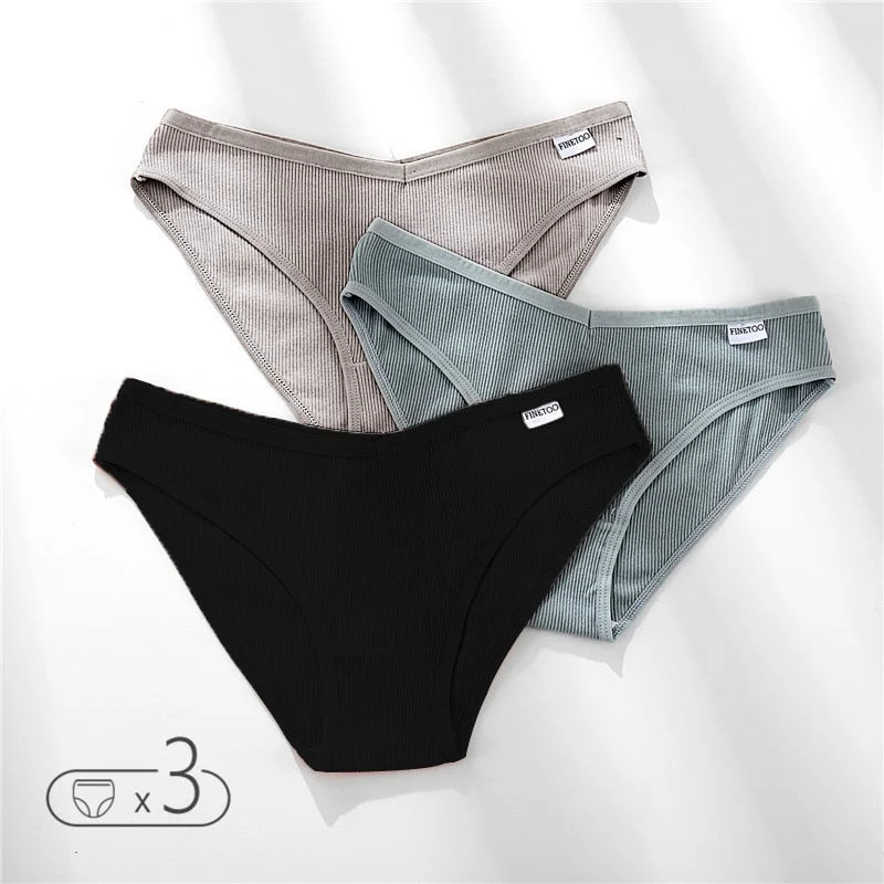 FINETOO Cotton Underwear Women M-XL Panties Fashion V Waist Underpants Low-rise Women's Briefs Soft Panty Comfortable Lingerie