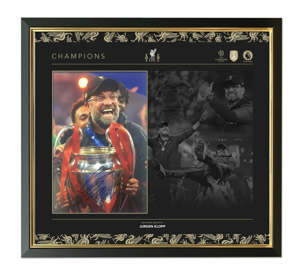 Jurgen Klopp Signed & FRAMED 12X8 Photo Poster painting Liverpool Champions League AFTAL COA (K)