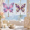 Butterfly 5D Diamond Painting Suncatcher with Crystal Pendant, Double-Sided Hanging Wind Chime Kit for Adults | Colorful Spring Window Decor