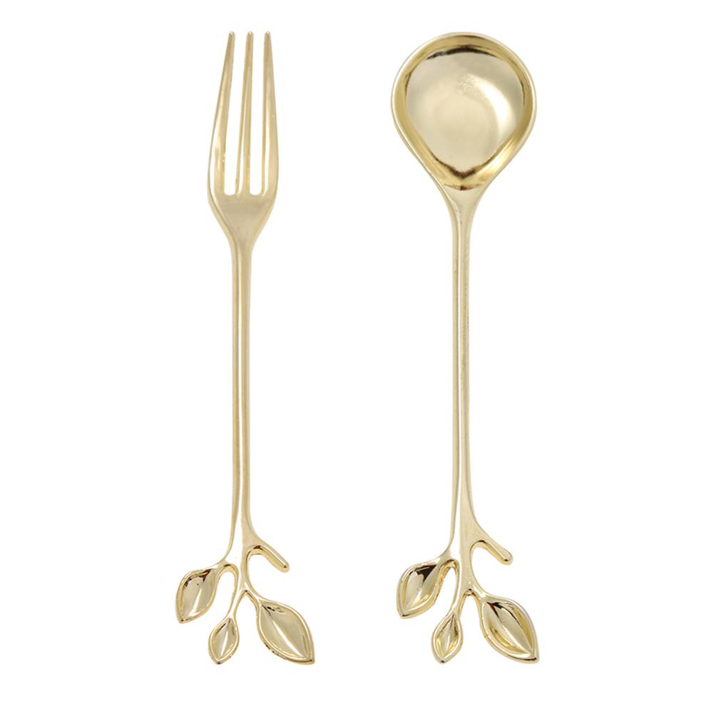 

2pcs/Set Coffee Dessert Spoon Vintage Royal Style Branch Shape Cutlery Fork, 501 Original